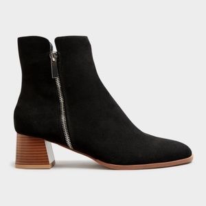 Long Tall Sally Black Block Heel Zip Boots